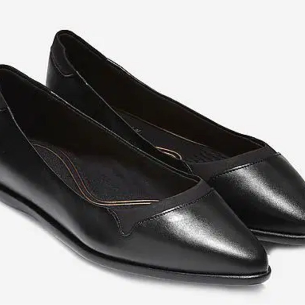 COLE HAAN Grand Ambition Skimmer Black Flats Pointed Toe Loafers